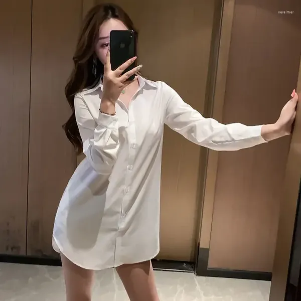 Blusas para Mujer Blusa Mujer Camisa Blanca De Manga Larga Falda Sexy Top Blusas Sueltas Mujer De Moda