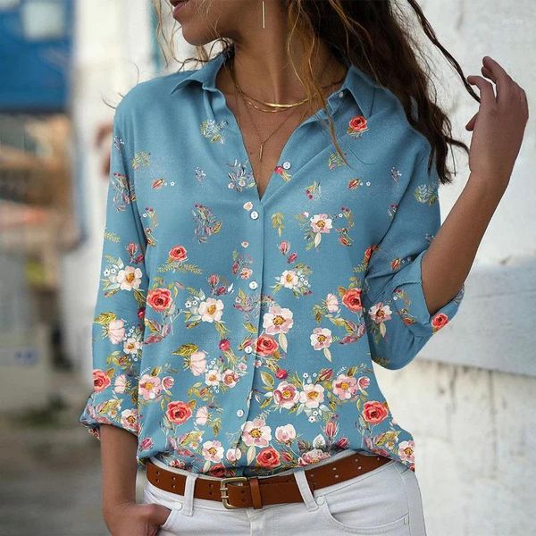 Blusas para mujeres blusas femininas elegantes 2024 camisas de primavera/verano línea de ropa estampada camisa de manga larga