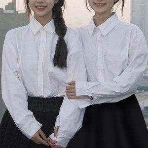Women's Blouses Brand Holiday Spring Student Blouse JK Uniform S-3XL Solid Color White 1 PCS Rapel Lange mouwen Non Stretch