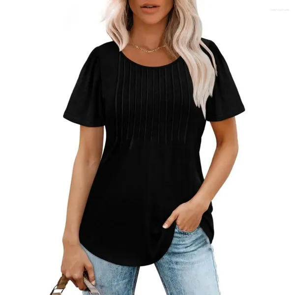 Camiseta de cuello redondo para mujeres Bloses casuales