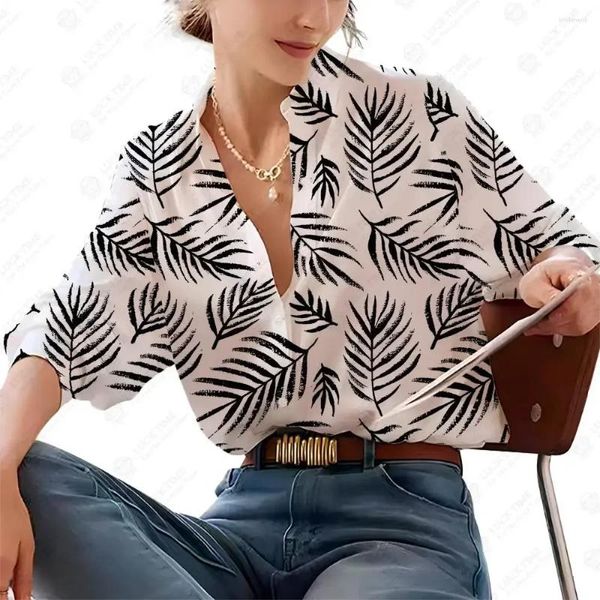 Blouses pour femmes Chemise décontractée Mode Tempérament Top Camisa Femmes élégantes Col Bouton Toutes les saisons ÂGE MOYEN Coupe ample Chine continentale