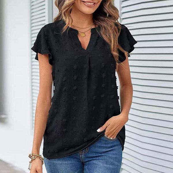 Chemisiers pour femmes haut décontracté coupe 3D séchage rapide habiller couleur Pure en mousseline de soie pull T-shirt chemise Streetwear