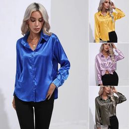 Women's Blouses Celmia Women White Shirts Fashion Blouse Korean Reviews 2024 Casual Loose Satin Imitation Silk Female Shirt Office Clothing