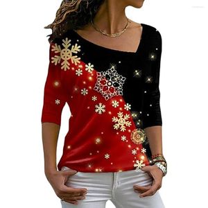 Blouzen voor vrouwen chic contrast kleur kerstblouse dames top pullover thermisch