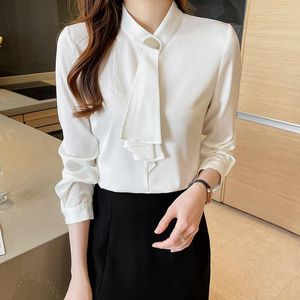 Damesblouses chikichi -kleding voor vrouwen 2023 herfstmode witte shirts streamer streamer lange mouw blouse Franse dames tops lente