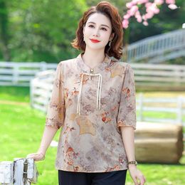 Women's Blouses China Style Shirt Vintage Floral Print Tops Hanfu Women Blusas Chinese Traditional Dress Tang Suit Harajuku Printing