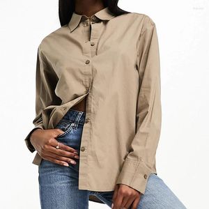 Damesblouses Klassiek overhemd Elegant Basic Los Effen Kleur Top 2024 Casual Mode Veelzijdig Commuter Office Dames