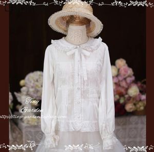 Blouses pour femmes Classical Girl Lolita Bow Tie Blouse Femme 2024 Printemps Elegant Long Short Sweve Versatile White Shirt Sweet Tops Mujer
