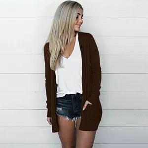 Blouses voor vrouwen comfortabele lange mouw Cardigan Stijlvolle lichtgewicht lange mouw met zakken veelzijdige herfst winter voor casual