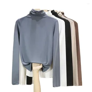 Blouses pour femmes Coton Casual Solid Soft Shirts Basic Fashion Tops 2024 AUTUN LONG LONG LONG LEVERSEVECK HESTRIPTABLE FEMMES VENSE