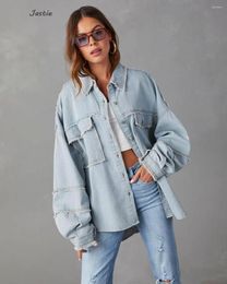 Vrouwen Blouses Denim Jas Vrouwen Blue Jeans Blouse Tops Shirts Lente Herfst Jassen 2024 Koreaanse Knop Fashion Vintage Jas