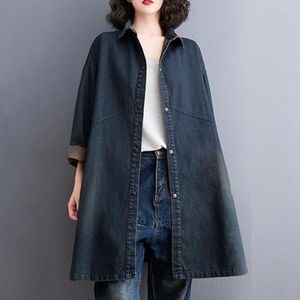 Women's Blouses denim shirt dames 2023 lente herfst mode Korean jeans top