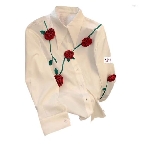 Chemisiers pour femmes Designer chemise blanche à manches longues pour femmes Printemps Style Boutique Tops 2023 Roupas Femininas Atacado Barato