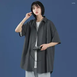 Ebaihui Oversized Shirt Voor Vrouwen Streetwear Lange Mouw 2023 Zomer Harajuku Mannen Shirts Student Korte Top Blouse