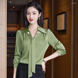 Blusas de mujer estilos elegantes para mujer ropa de trabajo de negocios camisas de manga larga primavera otoño carrera profesional Tops ropa