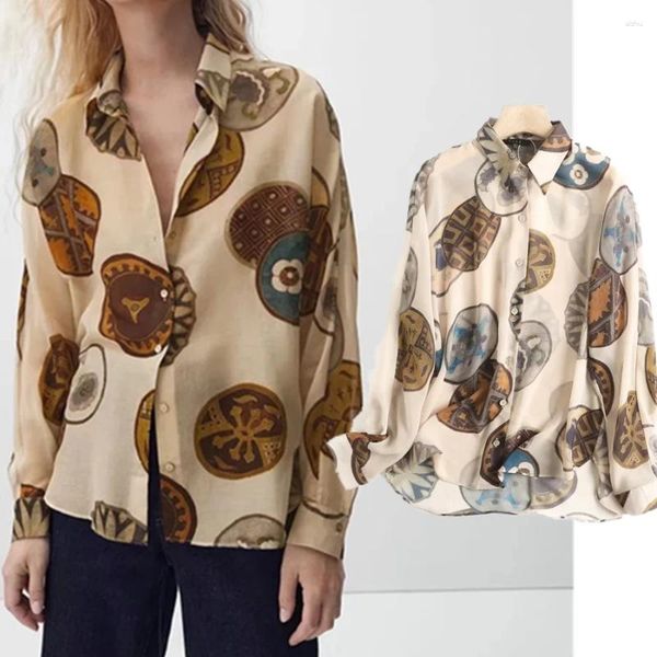 Blusas De Mujer Elmsk Blusas Mujer De Moda Indie Folk Retro Floral Paisley Priting blusa Casual Mujer Inglaterra camisas De otoño Tops