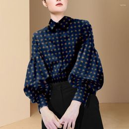 Women's Blouses Fashion Design Gedrukte vrouwen shirts zomer 2023 lantaarn mouwen losse elegante kantoor dame outparden lagen tops tops