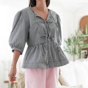 Blouses pour femmes Plaid à plaid à imprime