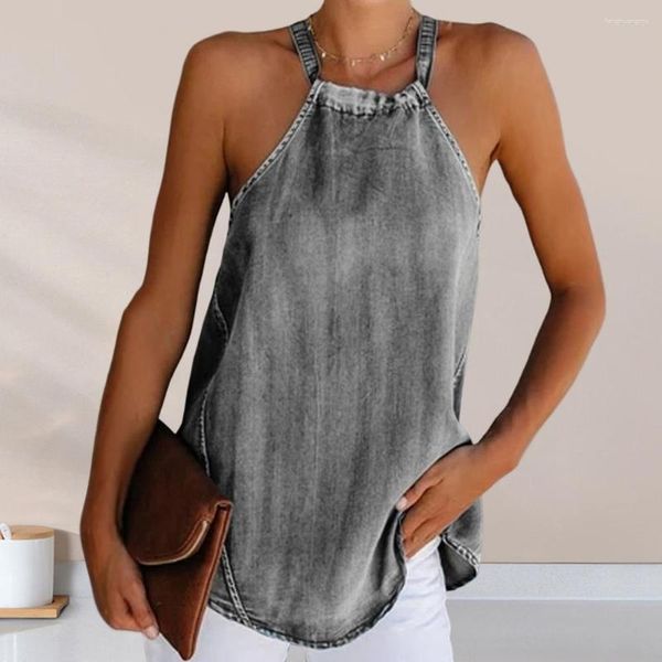 Blusas de mujer Moda S a 2XL Tirantes finos Correa trasera Verano Damas Halter Cami Top Mujeres Camisola Streetwear