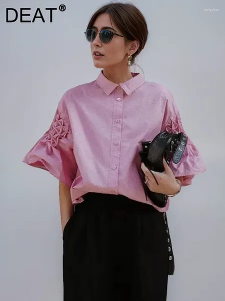 Blouses Fashion Fashion Shirt Profile Profile Umbrella Sleeves Shape Single Pinted Loose Color Color Blouse Summer 2024 7ab3956