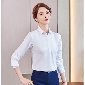 Blouses pour femmes mode femmes chemises blanc à manches longues travail de bureau dames 2 pièces pantalon et hauts ensembles