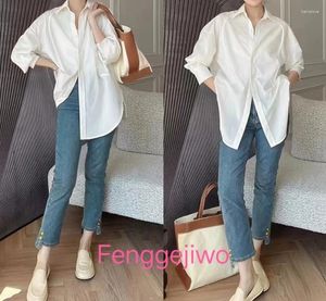 Blouses pour femmes Fenggejiwo50 Shirt White Fit Loose