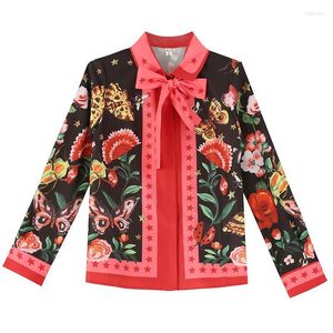 Blusas de mujer Estampado floral Tops elegantes para mujer y ropa de mujer vintage Camisas de mujer Túnica Blusas Mujer Feminina Tunika