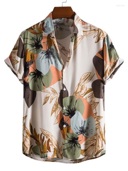 Chemisiers pour femmes Chemise à fleurs T-shirt d'été surdimensionné Mode Coton Imprimé Tops à manches courtes T-shirts Esthétique Femme Vêtements Chemisier Streetwear