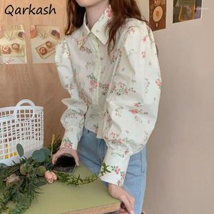 Women's Blouses Floral Shirts vrouwen Casual preppy Koreaanse Koreaanse mode -stijl Tedere Camisas Ropa Mujer Vintage Retro Spring SJWD