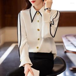 Blouses pour femmes Chemises élégantes formelles Printemps Automne Manches longues OL Styles Femmes Business Work Wear Carrière Professionnel Tops Vêtements