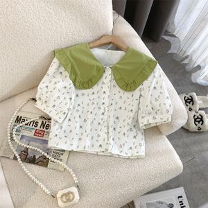 Chemisiers pour femmes Fragmented Baby Neck Short Shirt Summer Girl Sleeve Small Fresh Sweet Little Unique Top