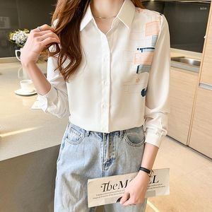 Blouses de femme France Style Elegant Office Ladies Shirts 2023 Tops à manches longues pour femmes du printemps d'été Blusas Mujer