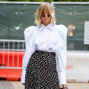 Women's Blouses Franse witte bubbelheve shirt Top lang