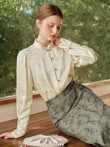 Women's Blouses Fsle Design Sense Chinese Style Licht Nationaal Top Shirt For Women 2024 Spring Ly Elegant Female 24FS11044