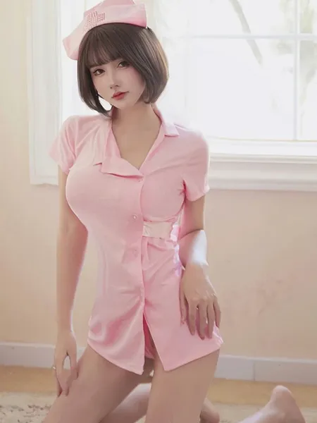 Blusas de mujer, divertido uniforme de pecho pequeño, talla grande, juego de rol, Sexy, seductor, apasionado, encanto, ajustado, con abertura lateral, erótico, fino 75H4