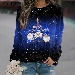 Blouses Femmes Drôle Noël Père Noël Imprimer Chemises À Manches Longues Pour Femmes Mode Quotidien Pull Automne Automne Casual Harajuku Tops