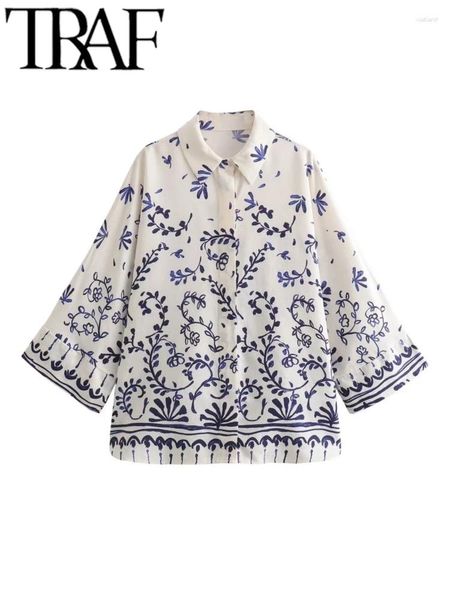Blouses pour femmes Gal 2024 Spring femme surdimensionnée Kimono Shirt Single Poit