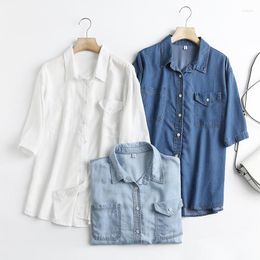 Dames blouses goplus vrouwen casual tops witte button up shirt denim shirts blusas y camisas chemise femme hemd dammen c11576