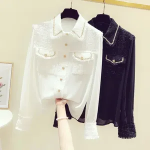Women's Blouses High-nnd Western Style Shirt Women 2023 Early Spring Clothing European Blouse Design Niche Tops Female Jackets Cardigans L22