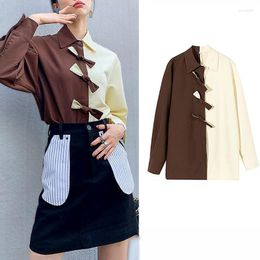 Blouses voor dames in preppy stijl Fashion Woman 2023 Autumn Winter Chic Bows Young Ladies Shirts en tops Vrouwenkleding SL304