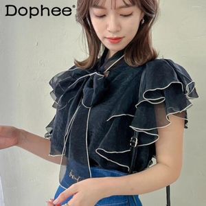 Blouses pour femmes Design japonais d'intérêt particulier chemises amples décontractées été tout assorti minceur tempérament haut Blusas vêtements