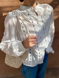 Blouses pour femmes Jastie printemps 2024 chemise blanche Blouse patchwork dentelle de design français