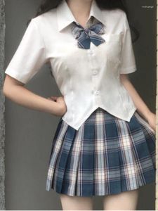 Blouses des femmes JK Femmes Preppy Style Shirts Japan White Fashion Bouton Up Shirt Simple Stén Molite Sim Slim Ladies Tops