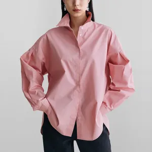 Women's Blouses Johnature Casual Fashion Shirt For Women Spring Summer 2024 Koreaanse los passende turn-down kraag eenvoudige shirts