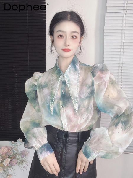 Blouses pour femmes manches à bulles de style coréen