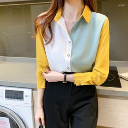 Damesblouses Dames Koreaanse Mode Casual Shirts Blouse Vrouwen Tops Vrouw Button Up Shirt Vrouwelijke Meisjes Lange Mouw Py8293