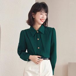 Damesblouses Dames Koreaanse Mode Casual Shirts Blouse Dames Tops Vrouw Button Up Shirt Vrouwelijke Meisjes Lange Mouw BPyB2056