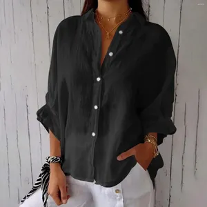 Blouses pour femmes dames Coton d'été et lin shirt de conception de boie lâche Blouse de flanelle supérieure décontractée pour couples pour couples