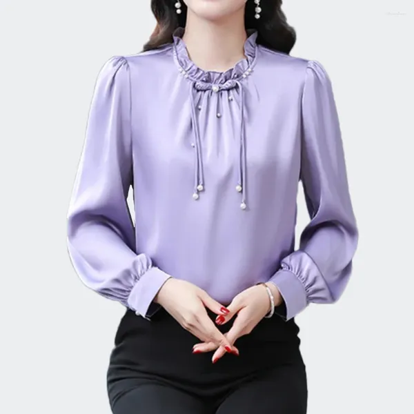 Blouses pour femmes dames sweet violet rose blouse de bureau chemises de travail des femmes