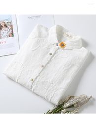 Damesblouses lamtrip unieke 3d vlinder zoet borduurwerk wit shirt blouse 2023